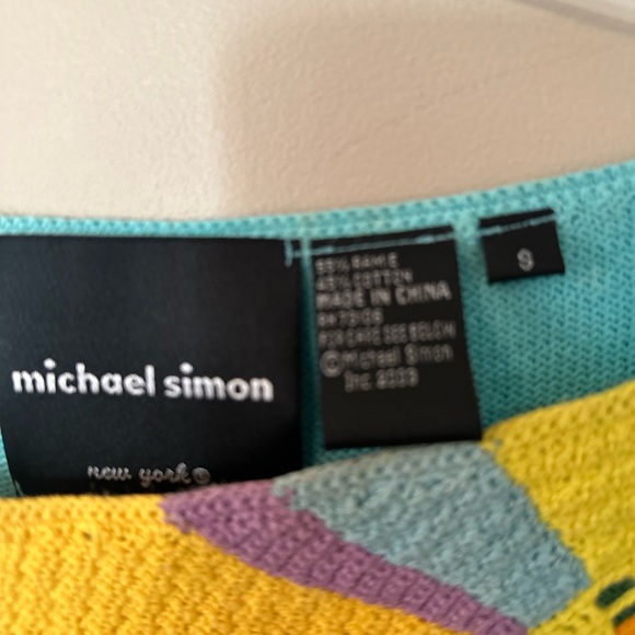 Michael Simon Multicolor Knit Sweater with crochet, sequins and beads. - Picture 5 of 8